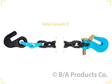 Image of FRAME HOOK W/ G100 COUPLING LINK 5' G100 CHAN GRAB HOOK ON OTHER END (WLL 15000LBS)
