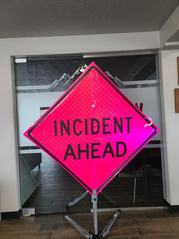 Image of Safety Sign, INCIDENT AHEAD