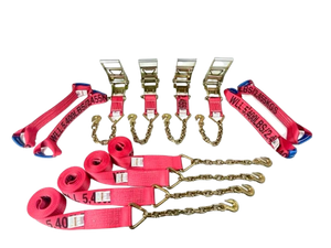 8-Point Tie Down System, 3" W/ Chain and Grab Hook