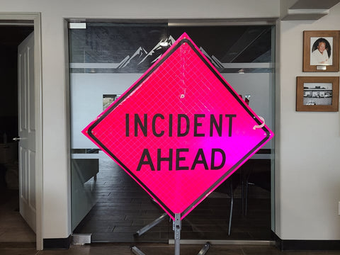 Image of Safety Sign, INCIDENT AHEAD